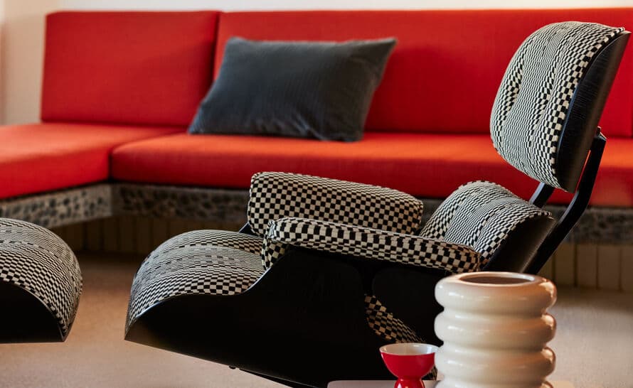 eames lounge chair in fabric without ottoman – thumbnail image #3