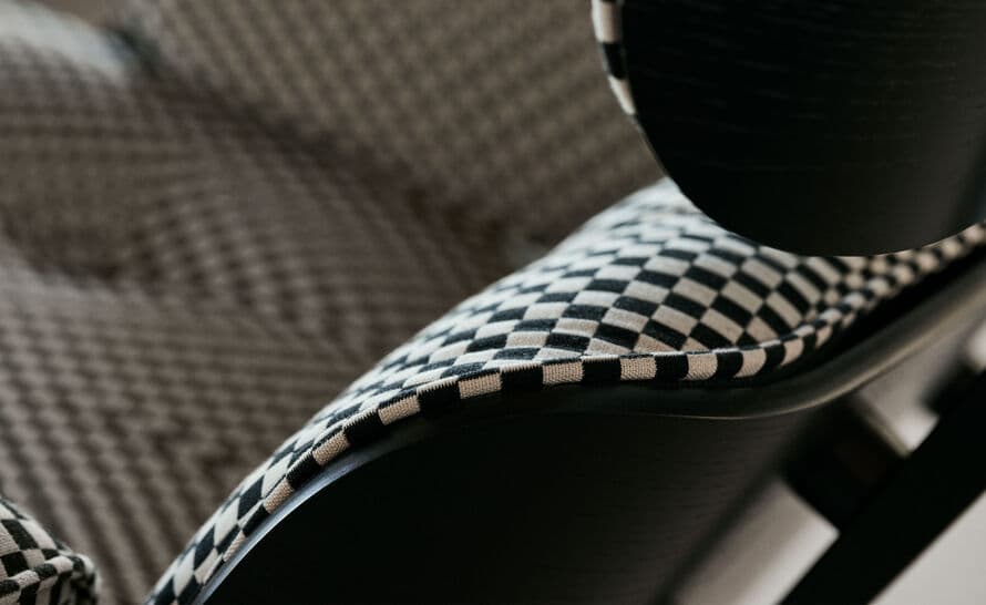 eames lounge chair in fabric without ottoman – thumbnail image #6
