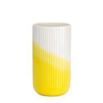 vase, ribbed - yellow