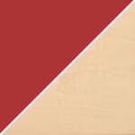 red lacquer top / natural birch legs