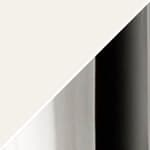 glossy white shade / chrome base