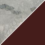 grey marble / dark red
