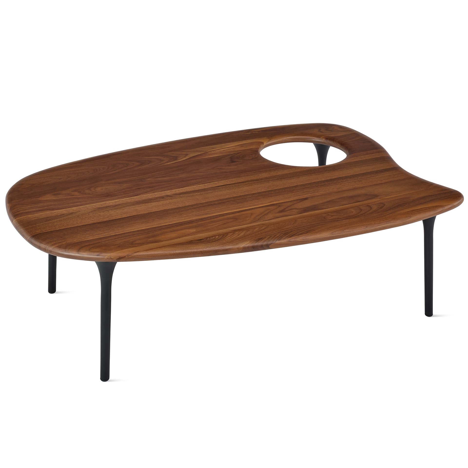 Cyclade Low Table / walnut top / onyx legs / no added table bowl