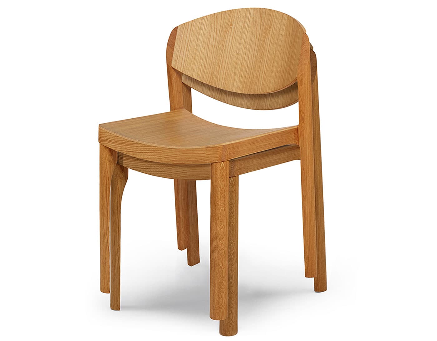 Mauro Stacking Chair / set of 2 chairs - oiled oak