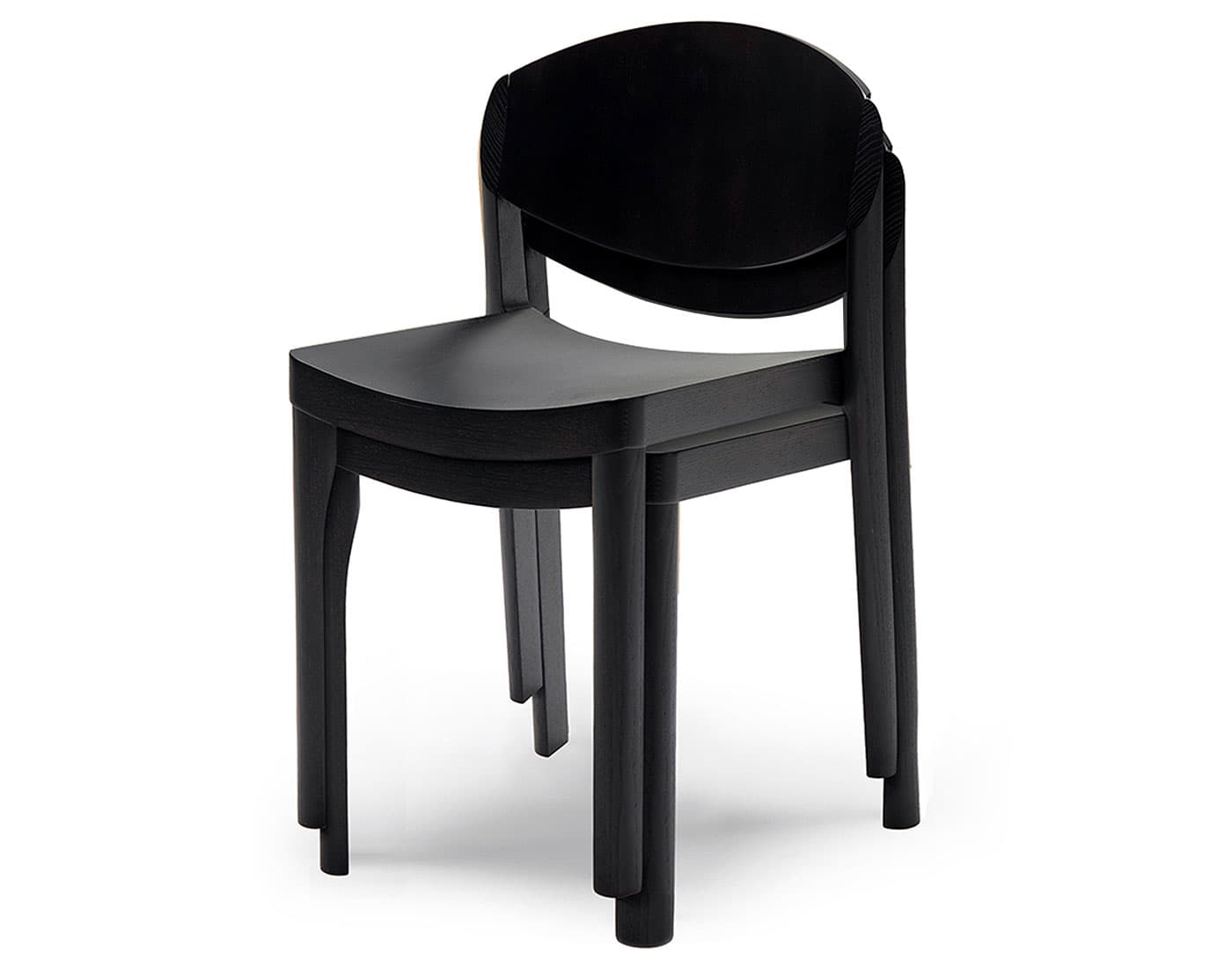 Mauro Stacking Chair / set of 2 chairs - ash, wenge stain