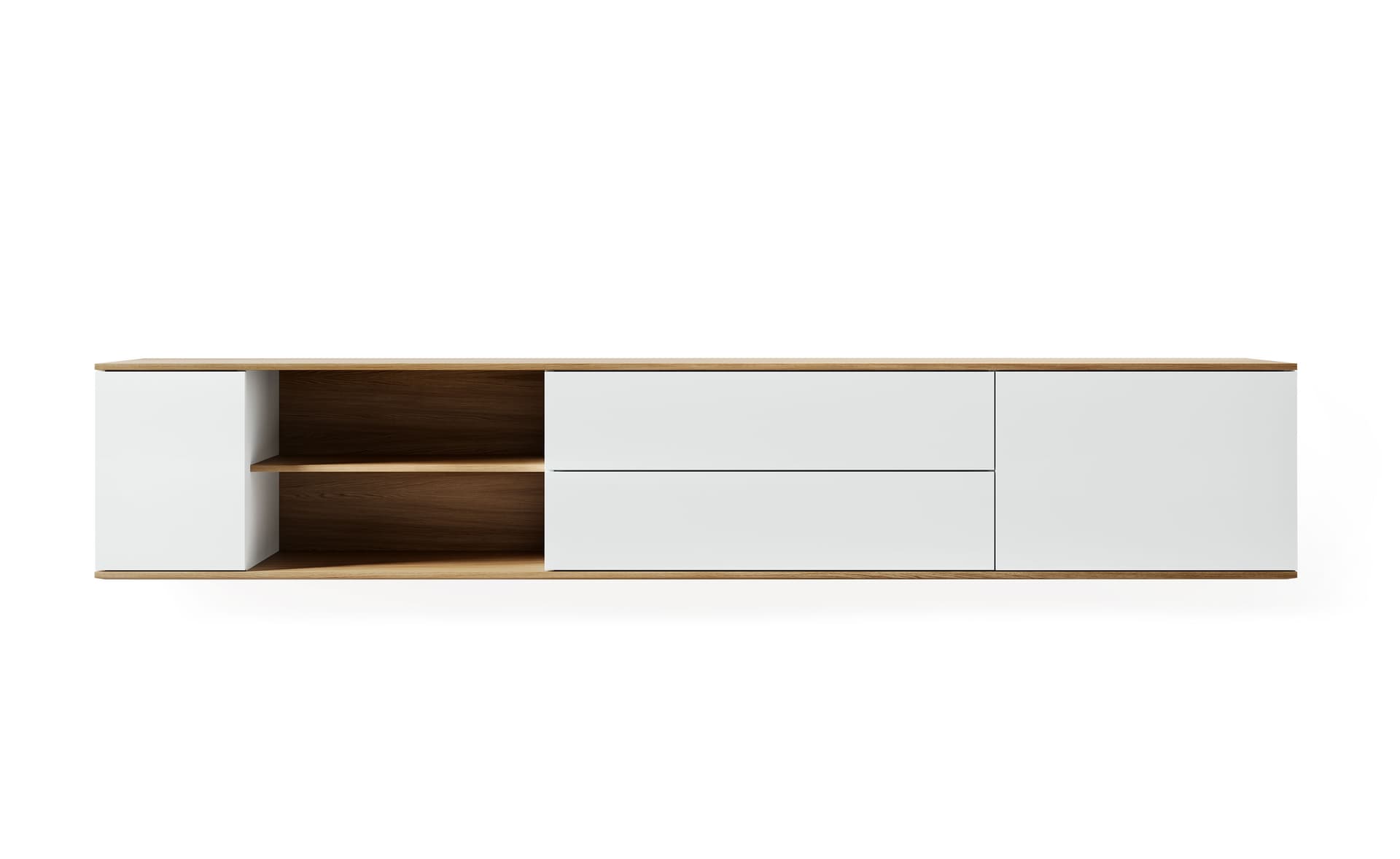 89.8" width - natural oak / salt / salt / salt / add cable feedthrough on top (in addition to standard)