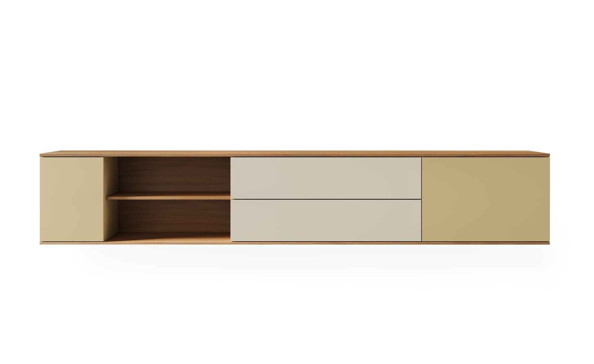 89.8" width - natural oak / sepia / parchment / sepia / add cable feedthrough on top (in addition to standard)